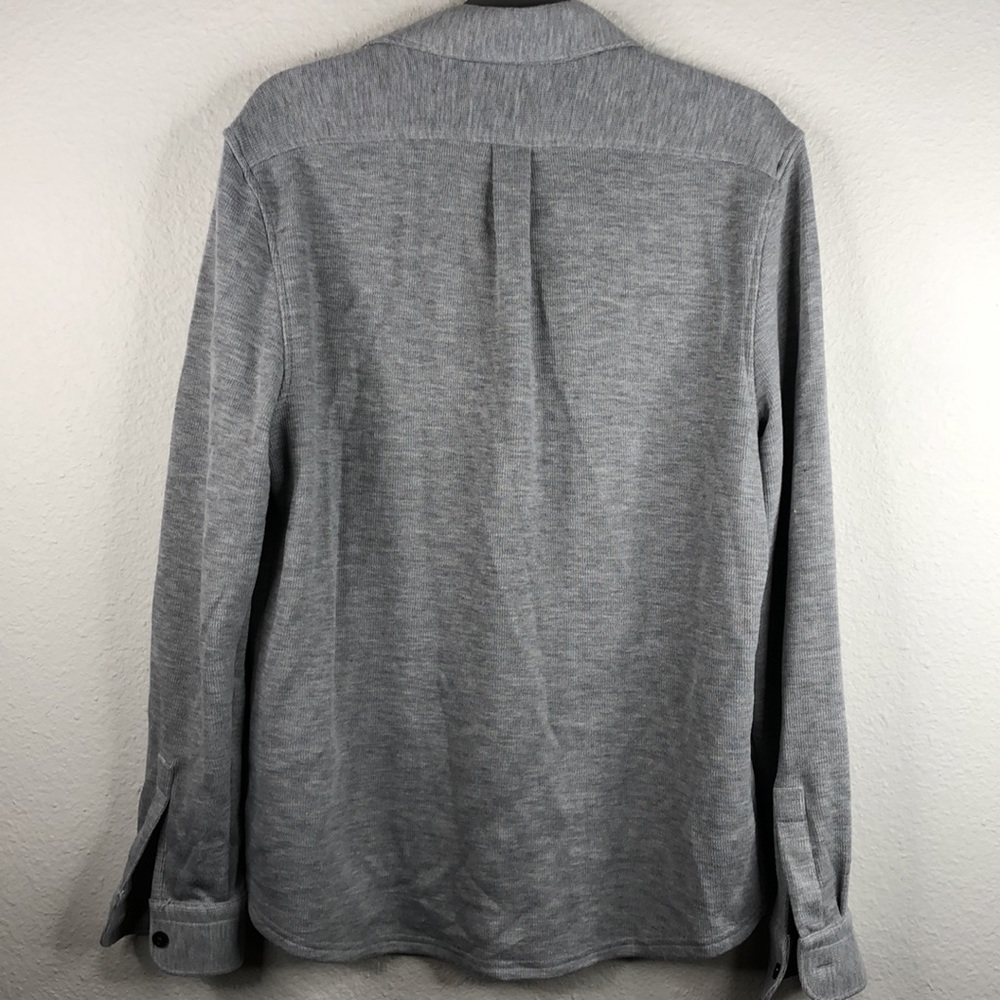 Reiss Men's Gray Button-Up Knit Shirt Jacket - Picture 2 of 8